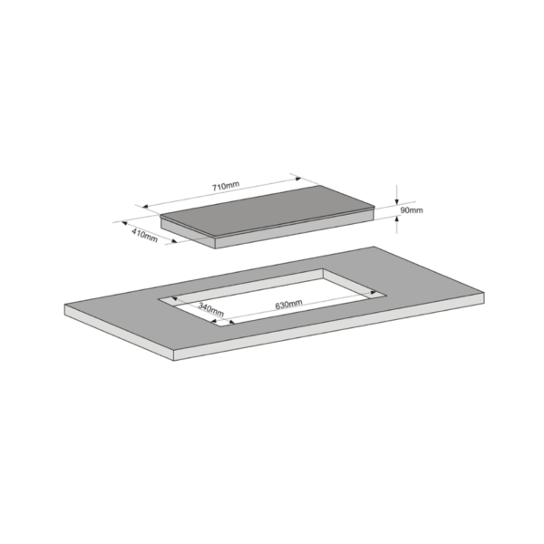 เตาแก๊ส 2 หัวเตา แบบฝังเฟอร์นิเจอร์ Tecnostar รุ่น TNS HB 207141 B ขนาด 71 ซม. - Image 2